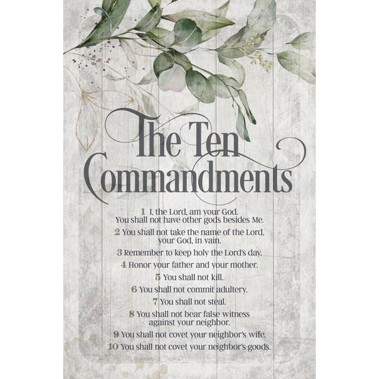 Dexsa; Dexsa The Ten Commandments Symbols of Faith Inspirational Wood Plaque 6 inches x 9 inches; Category:Accent Pieces; Image:1